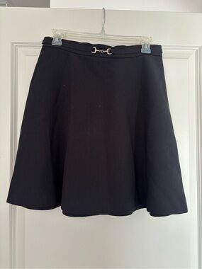 H&M Black Circle Skirt with Decorative Front Accent